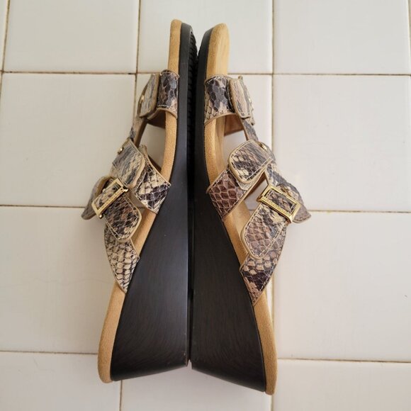 Vionic 7 Snakeskin Print Wedge Sandals RADIA‎ Open Toe Summer Cruise Vacation - Picture 7 of 8
